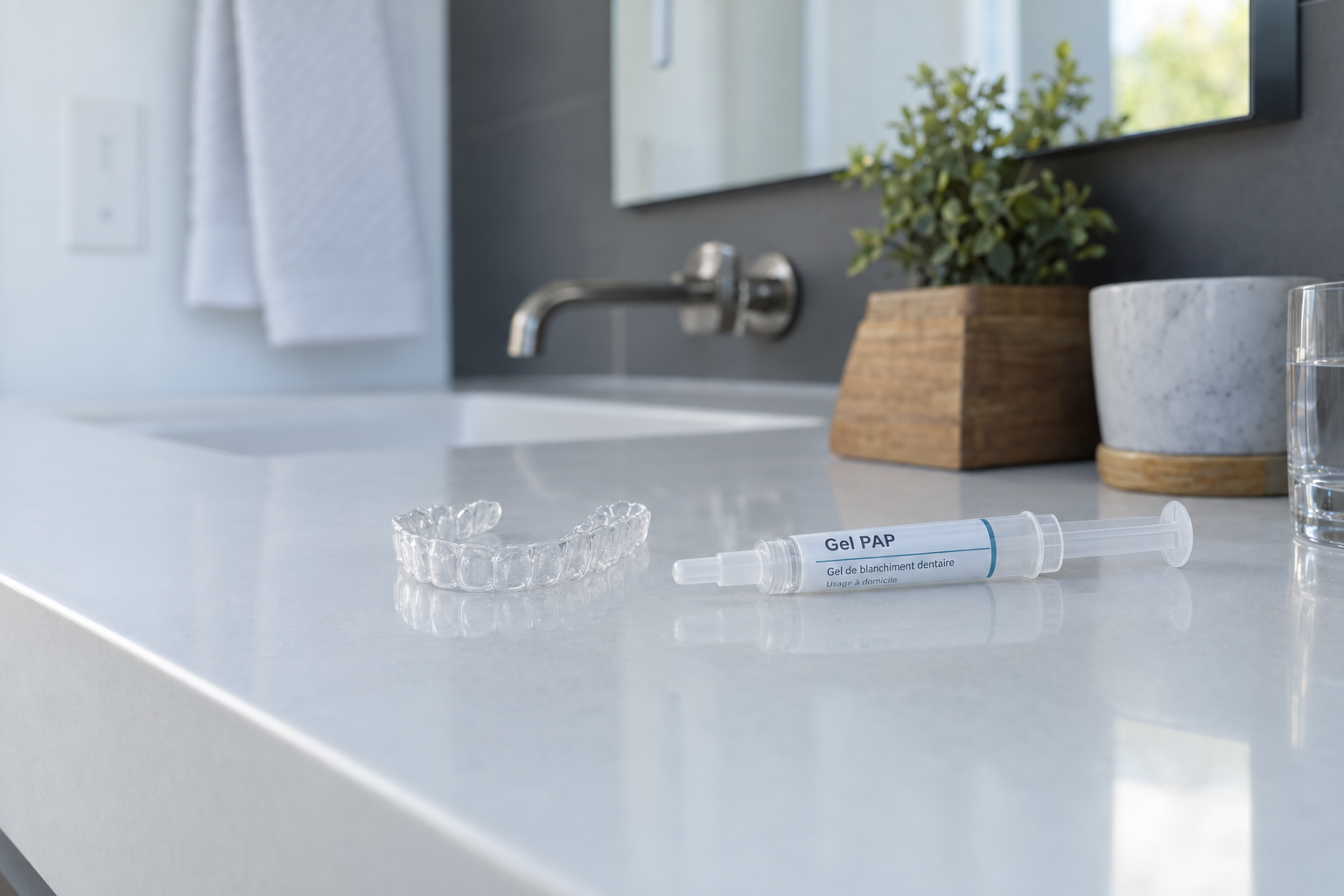 Le gel et la gouttière forment un ensemble